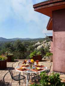 Picture of deck and high mass, poured earth walls